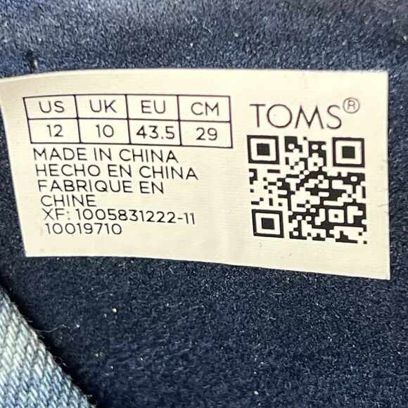 TOMS Ortholite Women's 12 Navy Blue Suede/Washed Denim Sling Back Heel Sandals - Picture 8 of 9